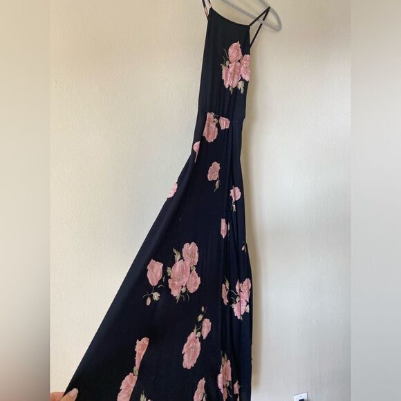 Reformation Myrtle Maxi Black Dress Floral Backless Tank Size 8 - Picture 6 of 8